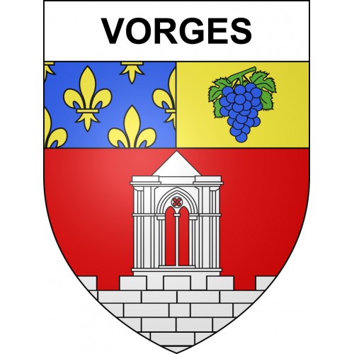 Vorges 02 ville sticker blason écusson autocollant adhésif