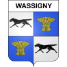 Pegatinas escudo de armas de Wassigny adhesivo de la etiqueta engomada