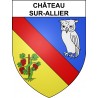 Pegatinas escudo de armas de Château-sur-Allier adhesivo de la etiqueta engomada