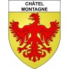 Pegatinas escudo de armas de Châtel-Montagne adhesivo de la etiqueta engomada