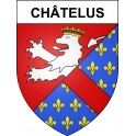 Châtelus Sticker wappen, gelsenkirchen, augsburg, klebender aufkleber