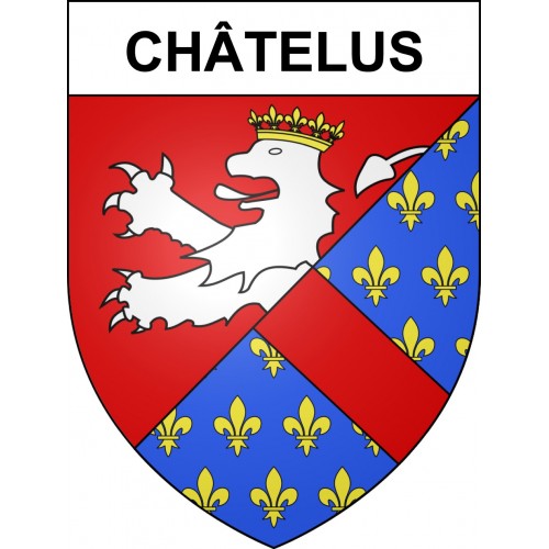 Châtelus Sticker wappen, gelsenkirchen, augsburg, klebender aufkleber