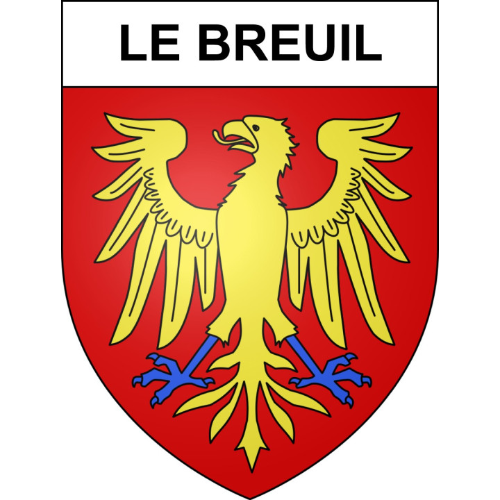 Pegatinas escudo de armas de Le Breuil adhesivo de la etiqueta engomada