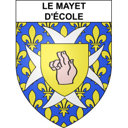 Pegatinas escudo de armas de Le Mayet-d'École adhesivo de la etiqueta engomada