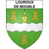 Pegatinas escudo de armas de Louroux-de-Bouble adhesivo de la etiqueta engomada