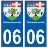 06 Villefranche-sur-Mer coat of arms sticker plate city