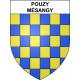 Pegatinas escudo de armas de Pouzy-Mésangy adhesivo de la etiqueta engomada
