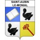 Pegatinas escudo de armas de Saint-Aubin-le-Monial adhesivo de la etiqueta engomada