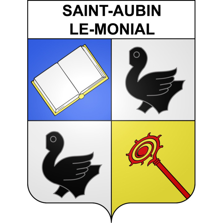 Saint-Aubin-le-Monial Sticker wappen, gelsenkirchen, augsburg, klebender aufkleber