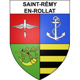 Pegatinas escudo de armas de Saint-Rémy-en-Rollat adhesivo de la etiqueta engomada