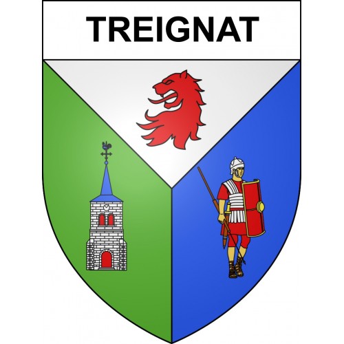 Treignat 03 ville sticker blason écusson autocollant adhésif