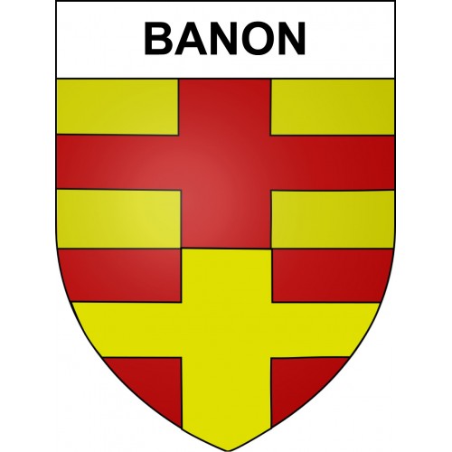 Pegatinas escudo de armas de Banon adhesivo de la etiqueta engomada
