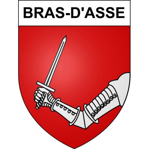 Pegatinas escudo de armas de Bras-d'Asse adhesivo de la etiqueta engomada