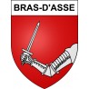 Pegatinas escudo de armas de Bras-d'Asse adhesivo de la etiqueta engomada