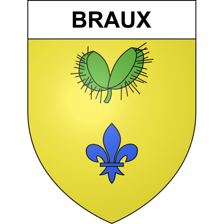 Pegatinas escudo de armas de Braux adhesivo de la etiqueta engomada