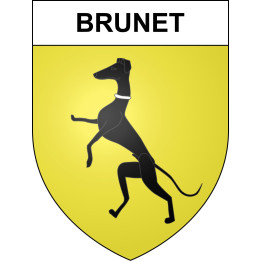 Pegatinas escudo de armas de Brunet adhesivo de la etiqueta engomada