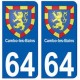 64 Cambo-les-Bains autocollant plaque immatriculation ville