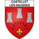 Pegatinas escudo de armas de Castellet-lès-Sausses adhesivo de la etiqueta engomada