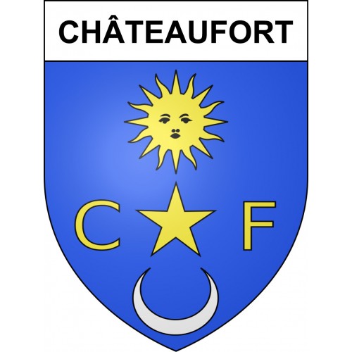 Pegatinas escudo de armas de Châteaufort adhesivo de la etiqueta engomada