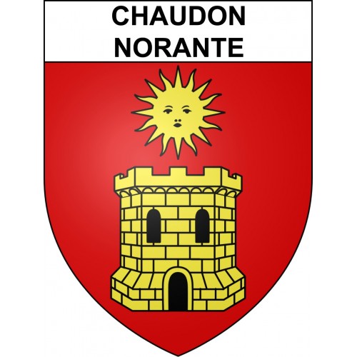 Pegatinas escudo de armas de Chaudon-Norante adhesivo de la etiqueta engomada