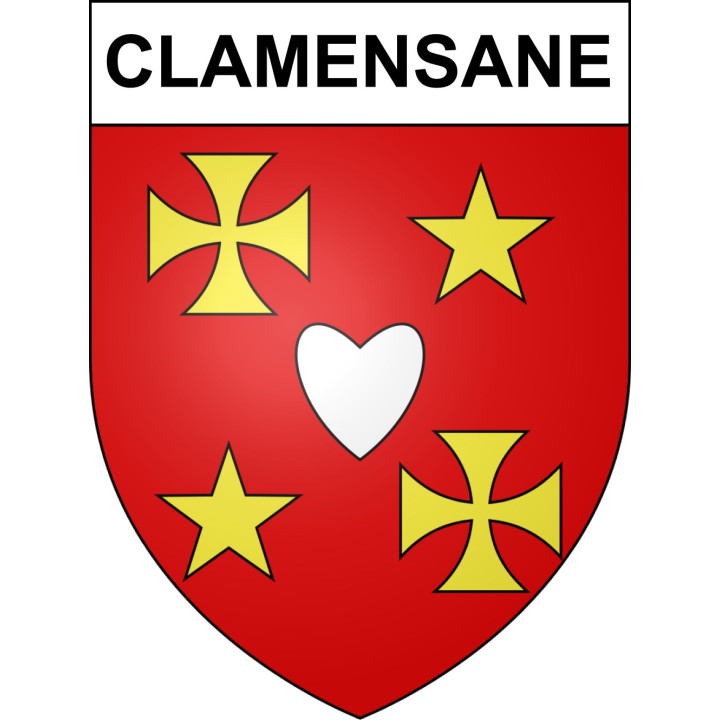Pegatinas escudo de armas de Clamensane adhesivo de la etiqueta engomada