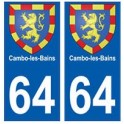 64 Cambo-les-Bains autocollant plaque immatriculation ville