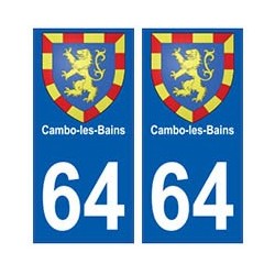 64 Cambo-les-Bains autocollant plaque immatriculation ville