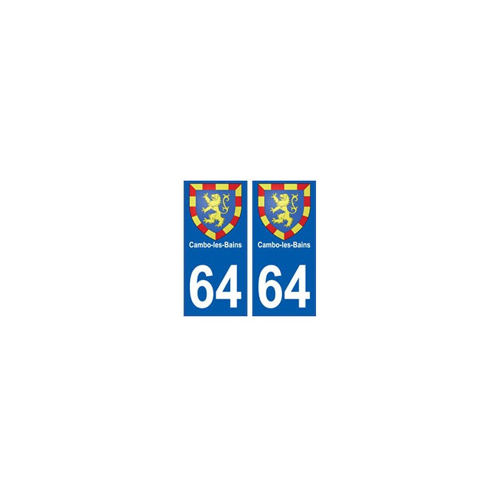 64 Cambo-les-Bains autocollant plaque immatriculation ville
