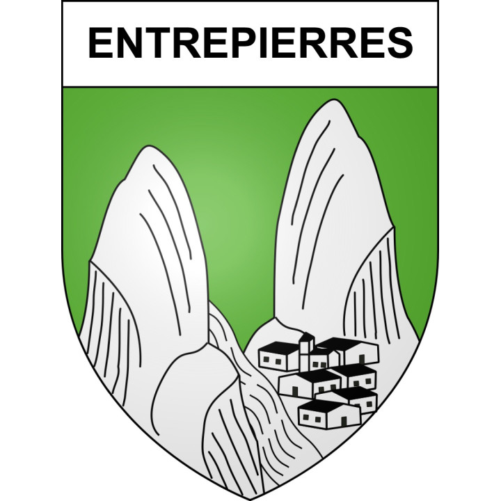 Pegatinas escudo de armas de Entrepierres adhesivo de la etiqueta engomada