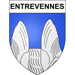 Pegatinas escudo de armas de Entrevennes adhesivo de la etiqueta engomada
