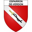 Pegatinas escudo de armas de Esparron-de-Verdon adhesivo de la etiqueta engomada