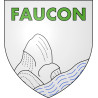 Pegatinas escudo de armas de Faucon-de-Barcelonnette adhesivo de la etiqueta engomada