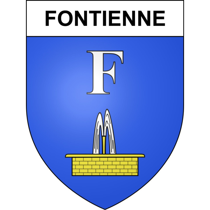 Pegatinas escudo de armas de Fontienne adhesivo de la etiqueta engomada