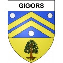 Pegatinas escudo de armas de Gigors adhesivo de la etiqueta engomada