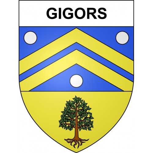 Pegatinas escudo de armas de Gigors adhesivo de la etiqueta engomada