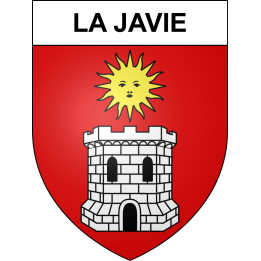 Pegatinas escudo de armas de La Javie adhesivo de la etiqueta engomada