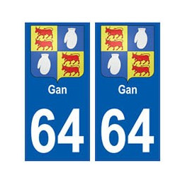 64 Gan autocollant plaque immatriculation ville