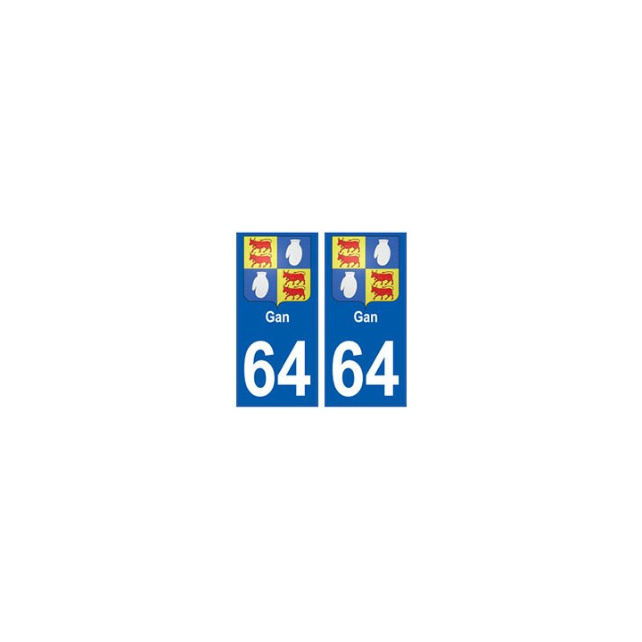 64 Gan autocollant plaque immatriculation ville