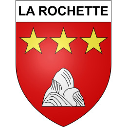 Pegatinas escudo de armas de La Rochette adhesivo de la etiqueta engomada
