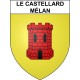 Pegatinas escudo de armas de Le Castellard-Mélan adhesivo de la etiqueta engomada