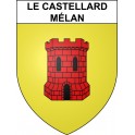 Pegatinas escudo de armas de Le Castellard-Mélan adhesivo de la etiqueta engomada
