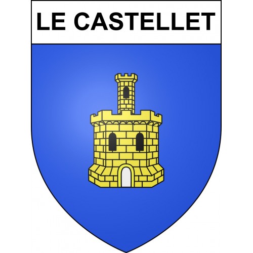 Pegatinas escudo de armas de Le Castellet adhesivo de la etiqueta engomada