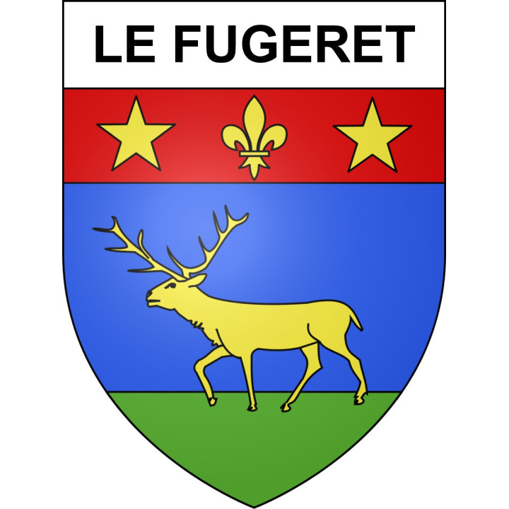 Pegatinas escudo de armas de Le Fugeret adhesivo de la etiqueta engomada