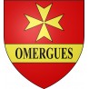Pegatinas escudo de armas de Les Omergues adhesivo de la etiqueta engomada