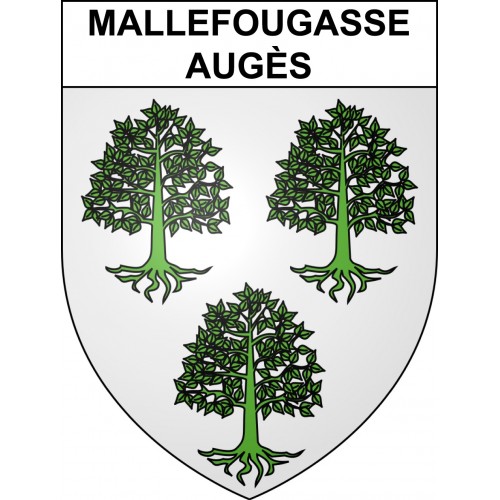 Pegatinas escudo de armas de Mallefougasse-Augès adhesivo de la etiqueta engomada