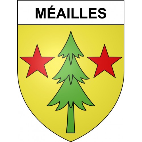 Pegatinas escudo de armas de Méailles adhesivo de la etiqueta engomada