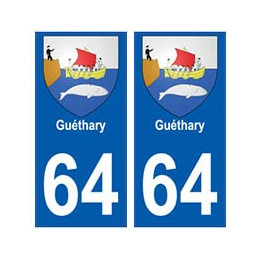 64 Guéthary autocollant plaque immatriculation ville