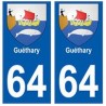 64 Guéthary adesivo piastra di registrazione city