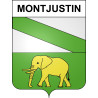 Montjustin Sticker wappen, gelsenkirchen, augsburg, klebender aufkleber
