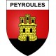 Pegatinas escudo de armas de Peyroules adhesivo de la etiqueta engomada